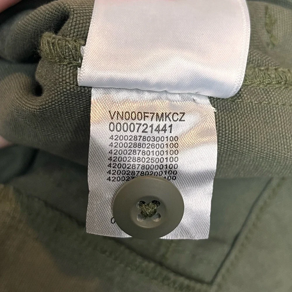 Vans Women’s Arroyo Wide Leg Cargo Pants Olive Green 100% Cotton Canvas Size 26 - Picture 9 of 9